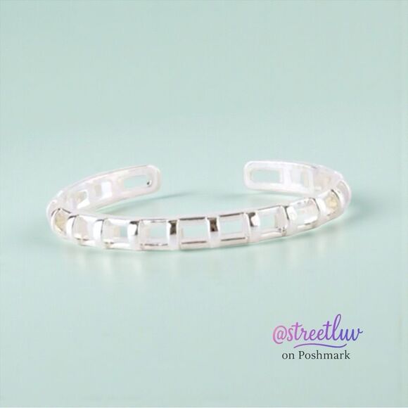 Stella & Dot Silver Cage Cuff Bracelet - Picture 1 of 7